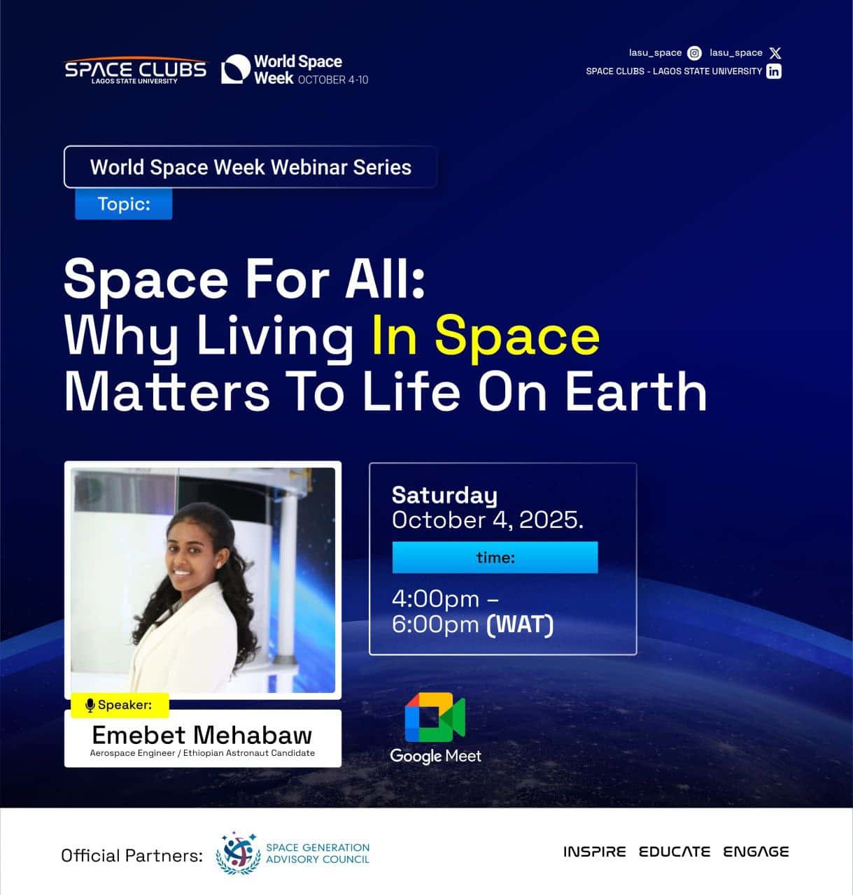 Space for All: Why Living in Space matters to life on earth 